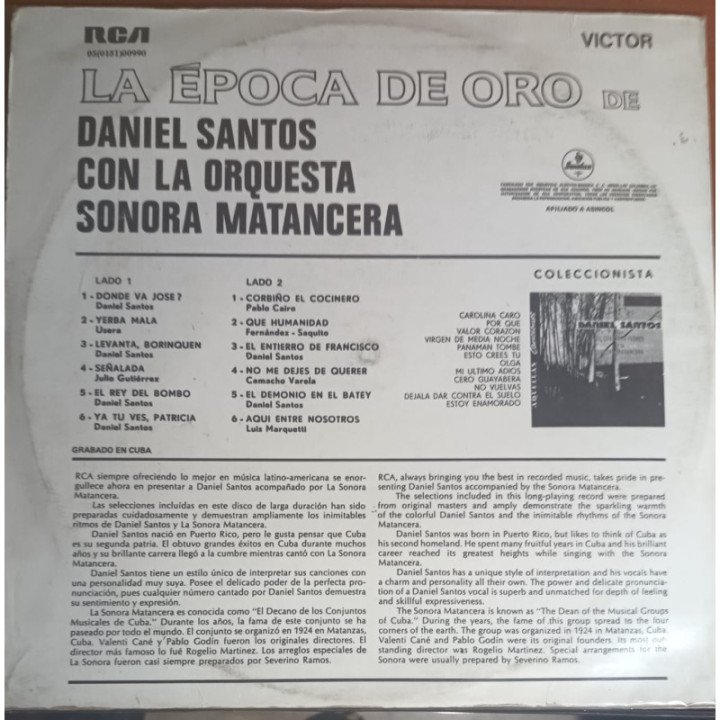 Daniel Santos - La Epoca De Oro reverso