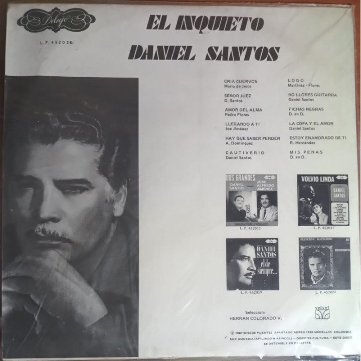 Daniel Santos - '' El inquieto Daniel'' reverso