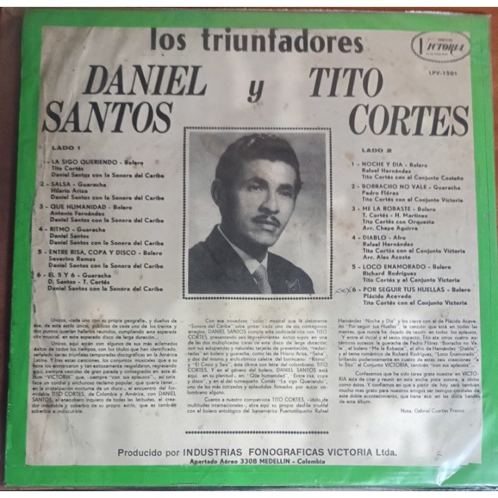 Daniel Santos y Tito Cortes - Los Triunfadores reverso
