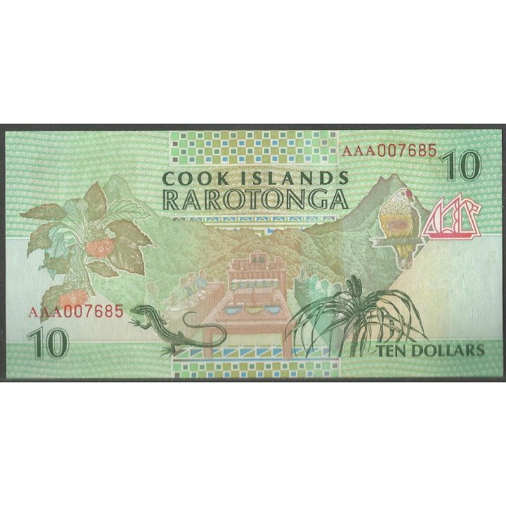 Islas Cook 10 Dollars ND1992 P8a reverso