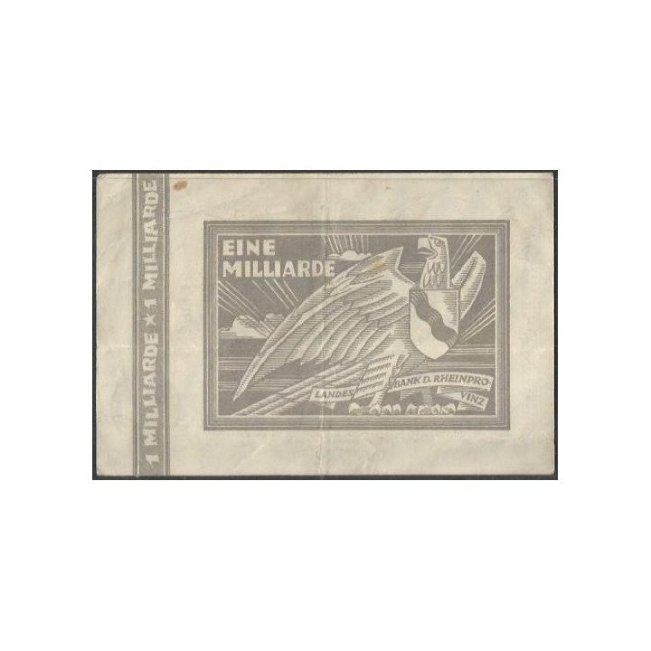 Alemania - Rhein 1 Millardo Mark 15 Sep 1923 reverso