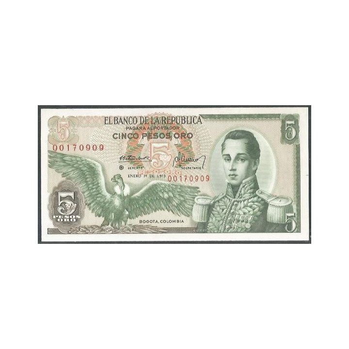 Colombia 5 Pesos 1 Ene 1973 Reposicion BGW139