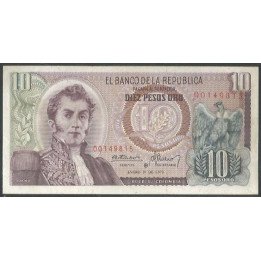 Colombia 10 Pesos 1 Ene 1973 Reposicion BGW191