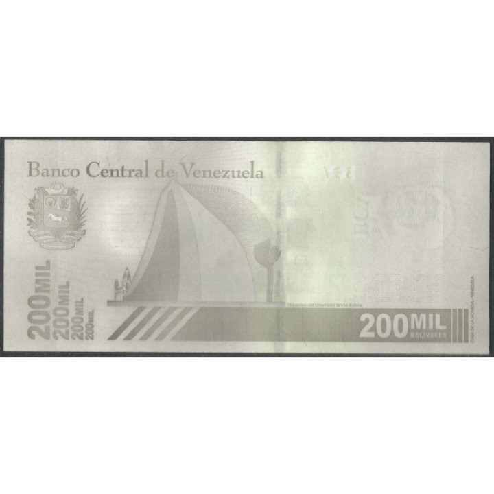 Venezuela 200.000 Bolivares 3 Sep 2020 A8 Dig P112 reverso