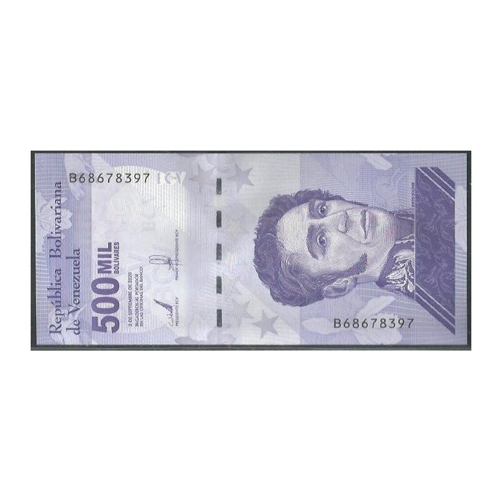 Venezuela 500.000 Bolivares 3 Sep 2020 B8 Dig P113