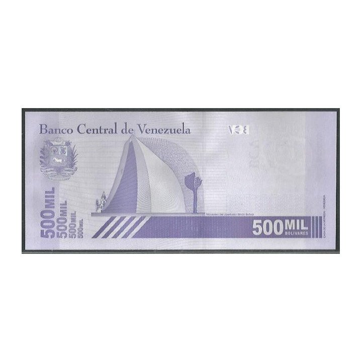 Venezuela 500.000 Bolivares 3 Sep 2020 B8 Dig P113 reverso