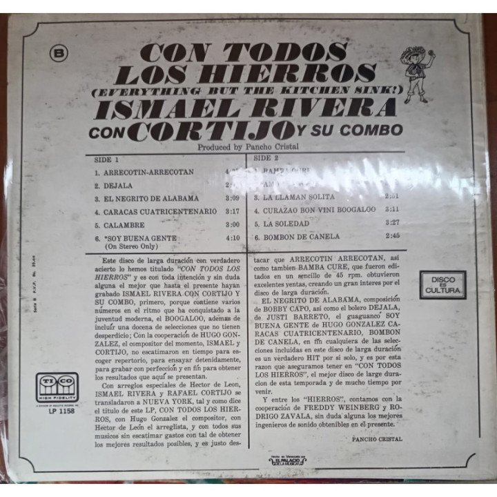 Rafael Cortijo & Ismael Miranda - Con Todos Los Fierros reverso