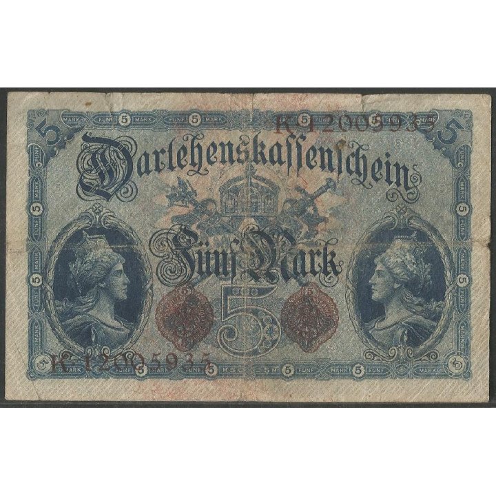 Alemania 5 Mark 5 Ago 1914 8 dig. P47b