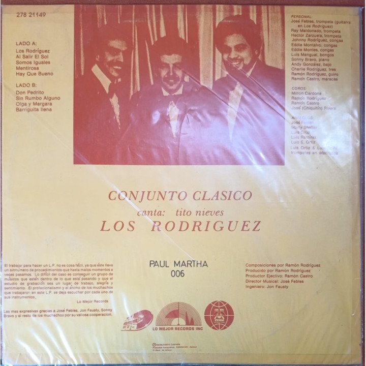Conjunto Clasico - Los Rodriguez reverso