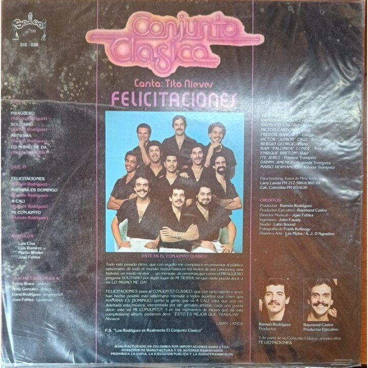 Conjunto Clasico - Felicitaciones reverso
