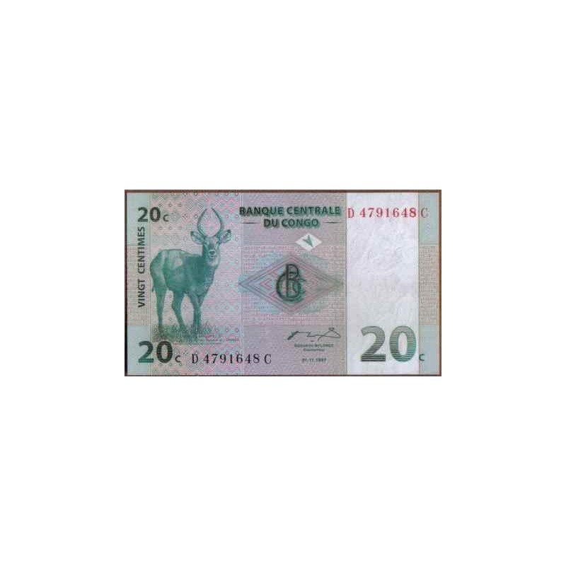 Rep. Democratica del Congo, 20 Centimes 1 Nov 1977 P83a