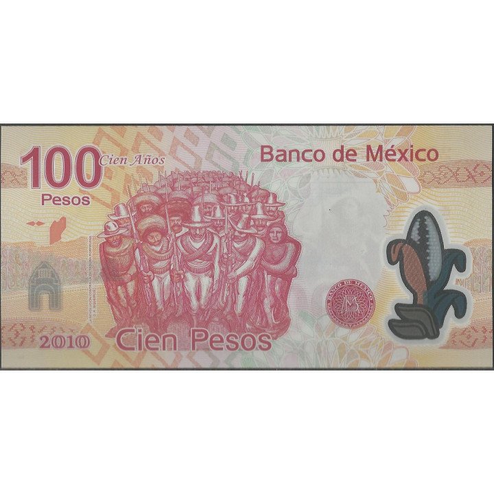 Mexico 100 Pesos 20 Nov 2007 Serie AB P128b reverso