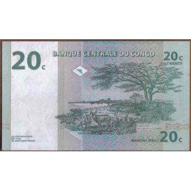 Rep. Democratica del Congo, 20 Centimes 1 Nov 1977 P83a