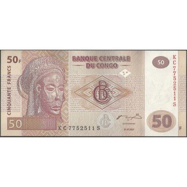 Rep. Democratica del Congo,  50 Francs 31 Jul 2007 P97a