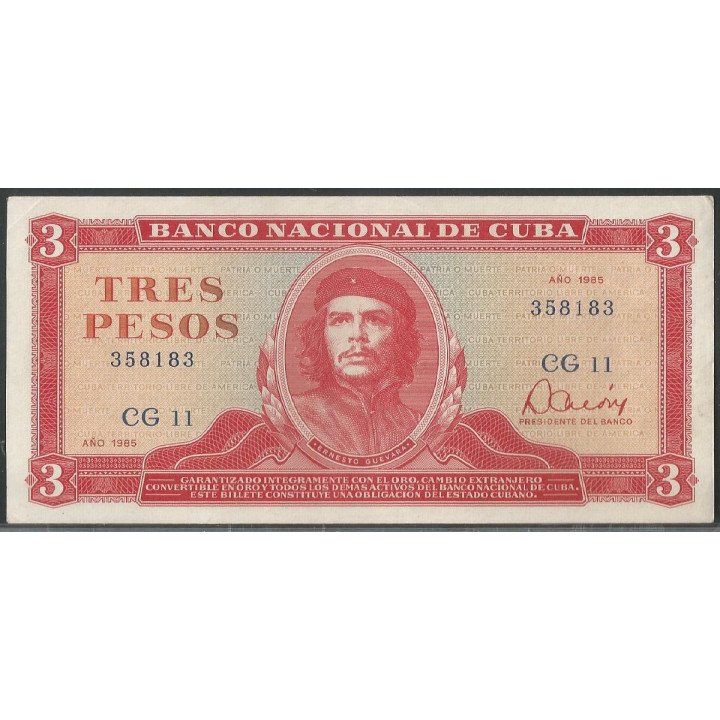 Cuba 3 Pesos 1985 P107a