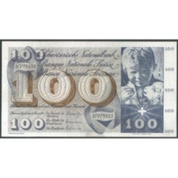 Suiza 100 Franken 7 Mar 1973 P49o