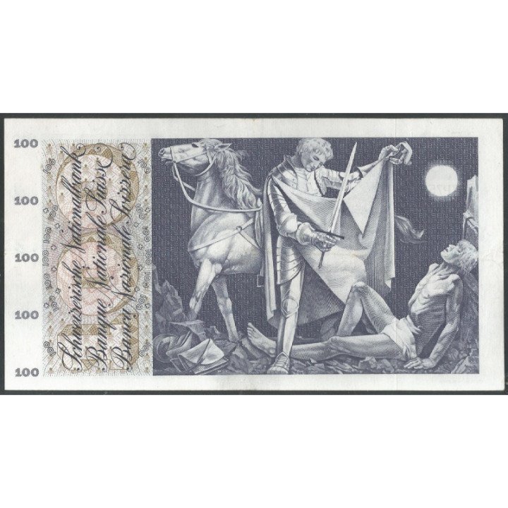 Suiza 100 Franken 7 Mar 1973 P49o reverso