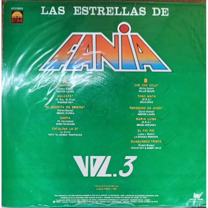 Fania All Stars - Las Etrellas de Fania Vol.3 reverso