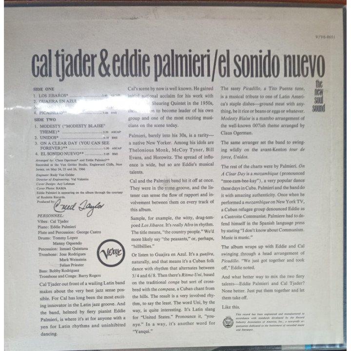 Cal Tjader y Eddie Palmieri - El sonido Nuevo reverso