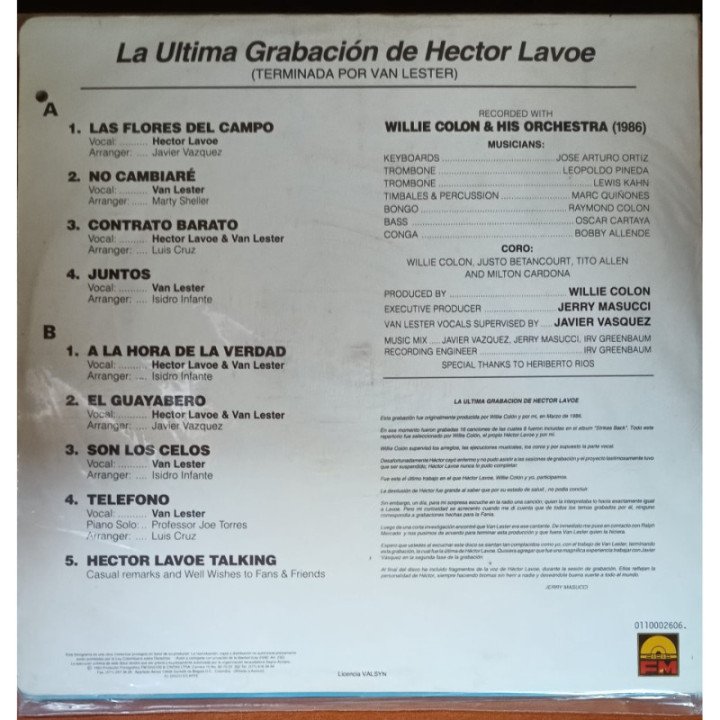 Hector Lavoe & Van Lester - The Master & The Protege reverso