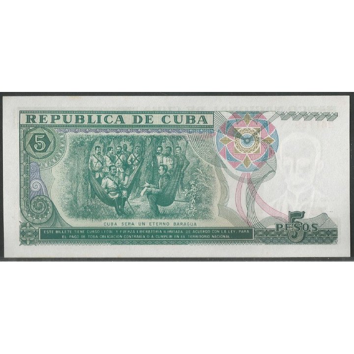 Cuba 5 Pesos 1991 P108 reverso