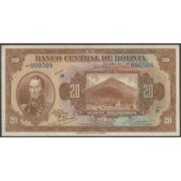 Bolivia 20 Bolivianos L 20 Jul 1928 Serie H P122a