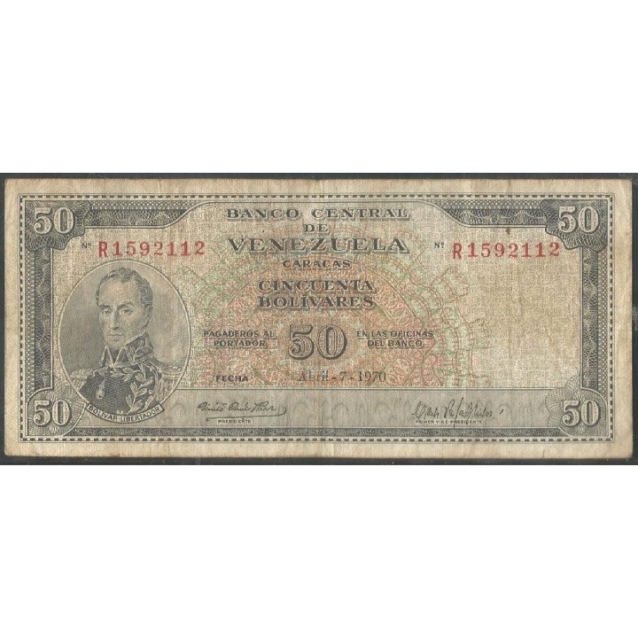 Venezuela 50 Bolivares 7 Abr 1970 R7 P47f