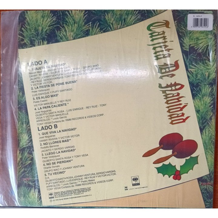 Gilberto Santa Rosa - Tarjeta de Navidad reverso