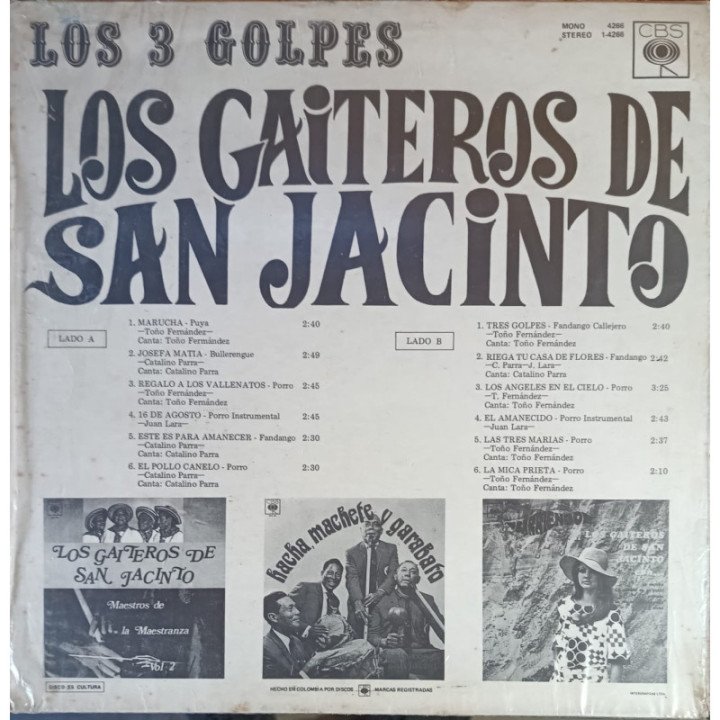 Los Gaiteros de San Jacinto - Los 3 Golpes reverso