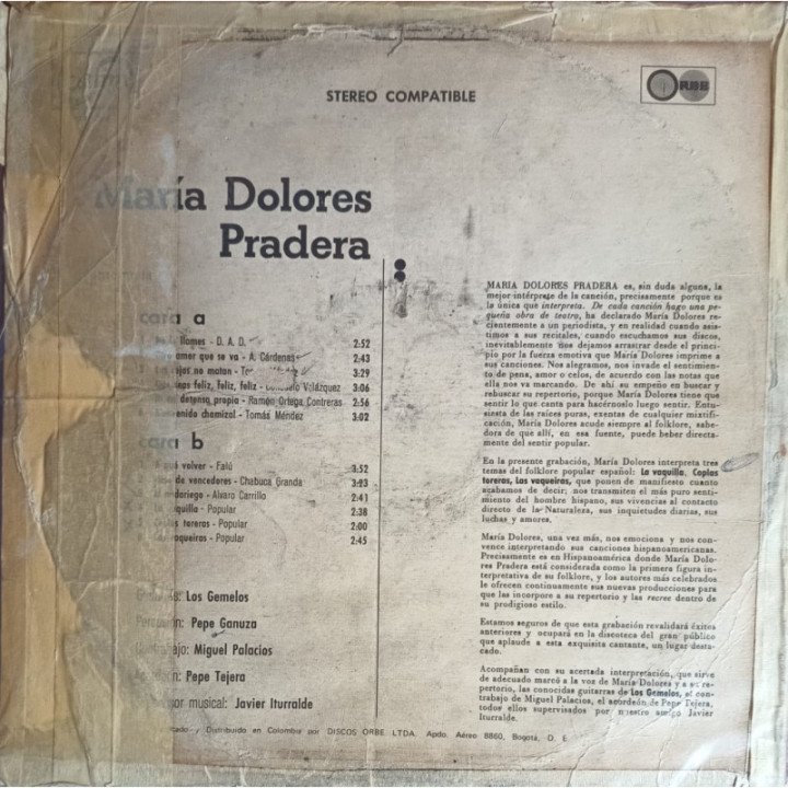 Maria Dolores Pradera reverso