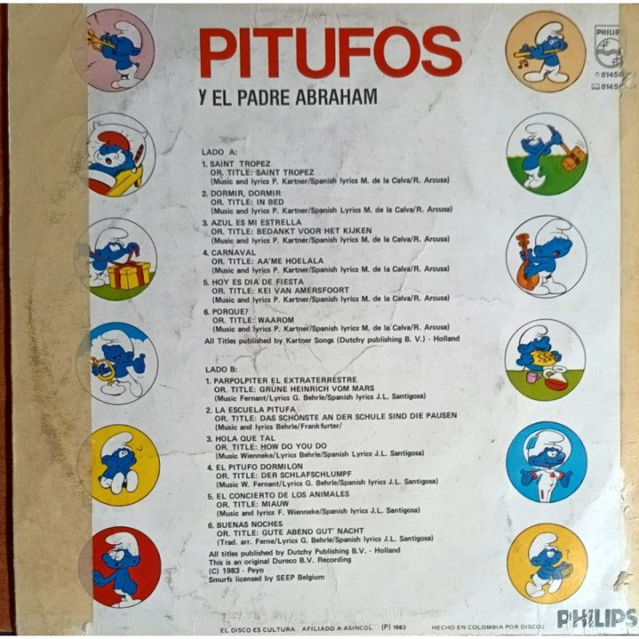 Pitufos y El Padre Abraham Vol.2 reverso
