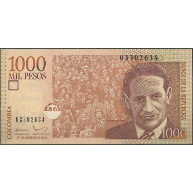 Billete de 1.000 Pesos 27 Ago 2014 BGW439R17