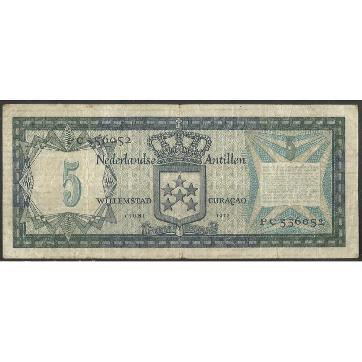 Antillas Holandesas 5 Gulden 1 Jun 1972 P8b