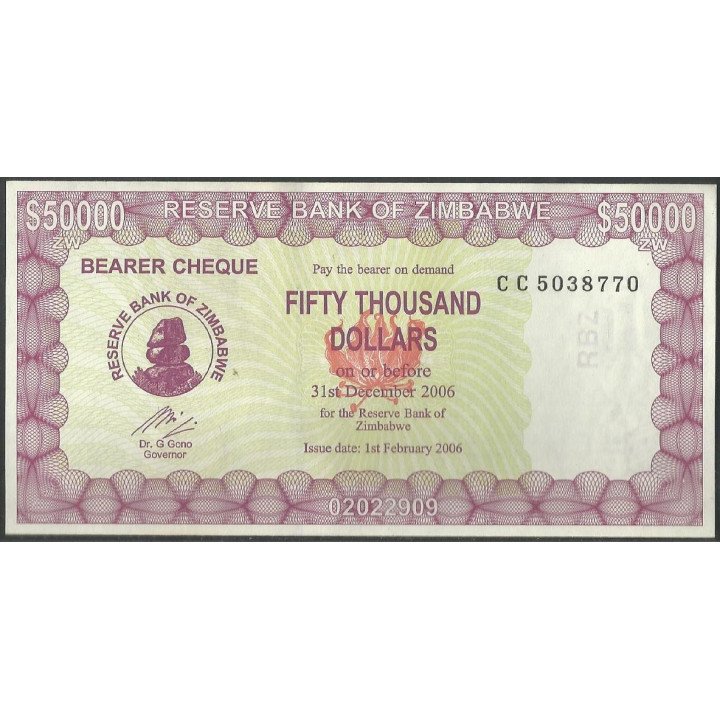 Zimbabwe 50.000 Dollars 1 Feb 2006 P30