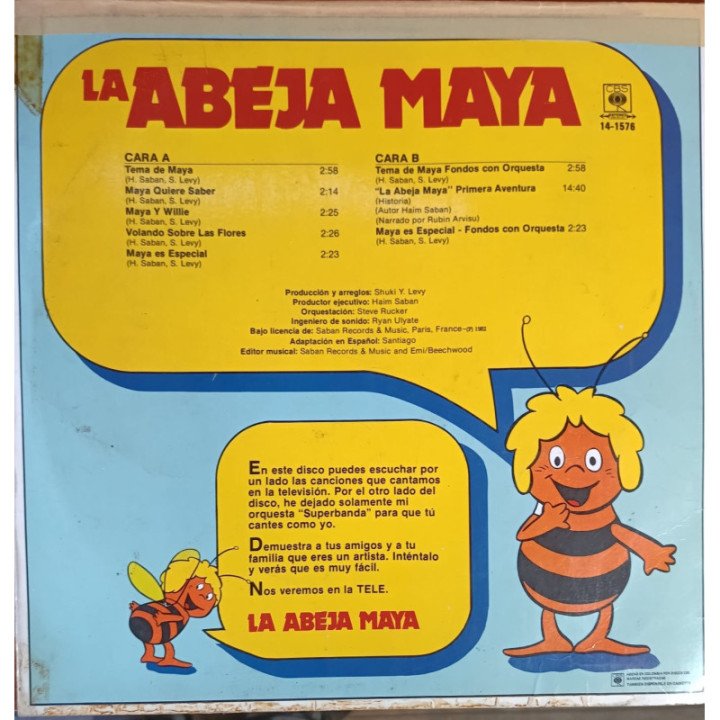 La Abeja Maya - ¡ Aprende y canta mis canciones ! reverso
