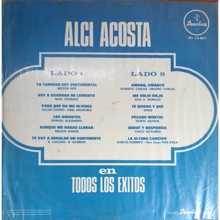 Alci Acosta - Todos Los Exitos reverso
