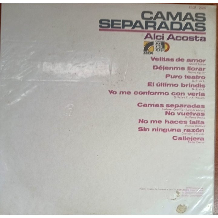 Alci Acosta - Camas Separadas reverso