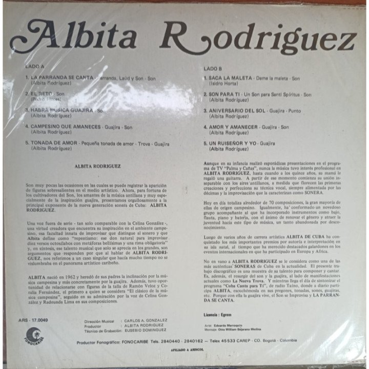 Albita De Cuba - La Parranda se Canta reverso