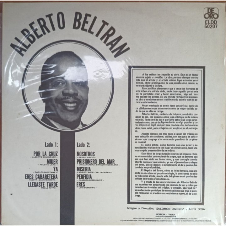 Alberto Beltran - El Negrito Del Batey reverso