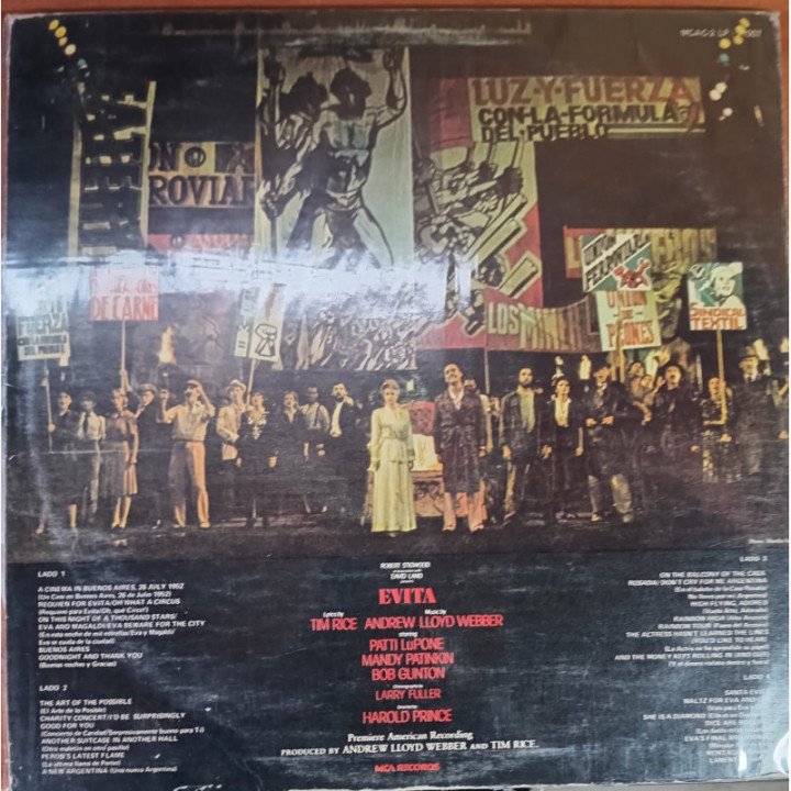 Evita ( Soundtrack 2 Vinilos) reverso