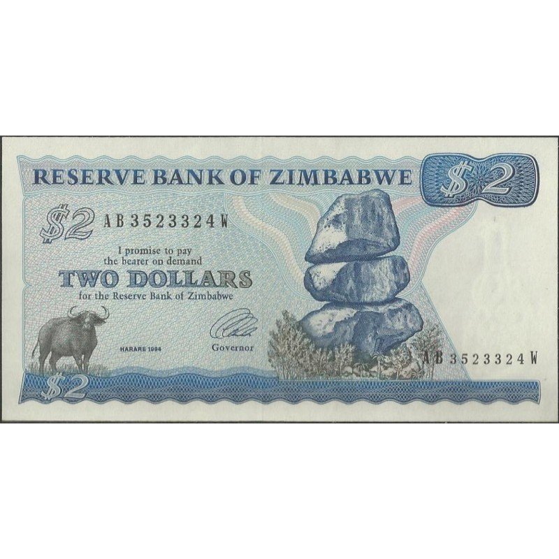 Zimbabwe, 2 Dollars 1994 P1d