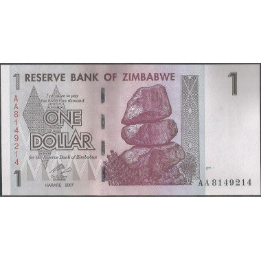 Zimbabwe, 1 Dollar 2007 P65