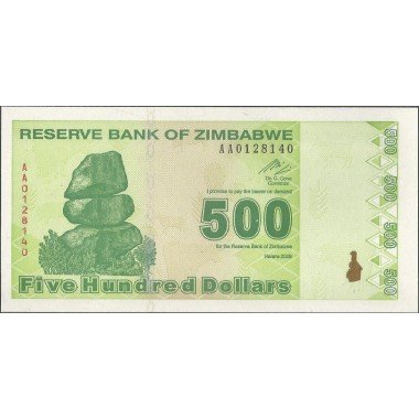 Zimbabwe, 500 Dollars 2009 P98