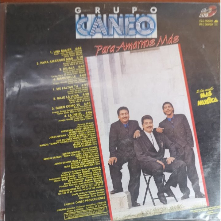 Grupo Caneo - Para Amarnos Mas reverso
