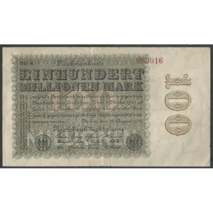 Alemania 100.000.000 Mark 22 Ago 1923 P107d
