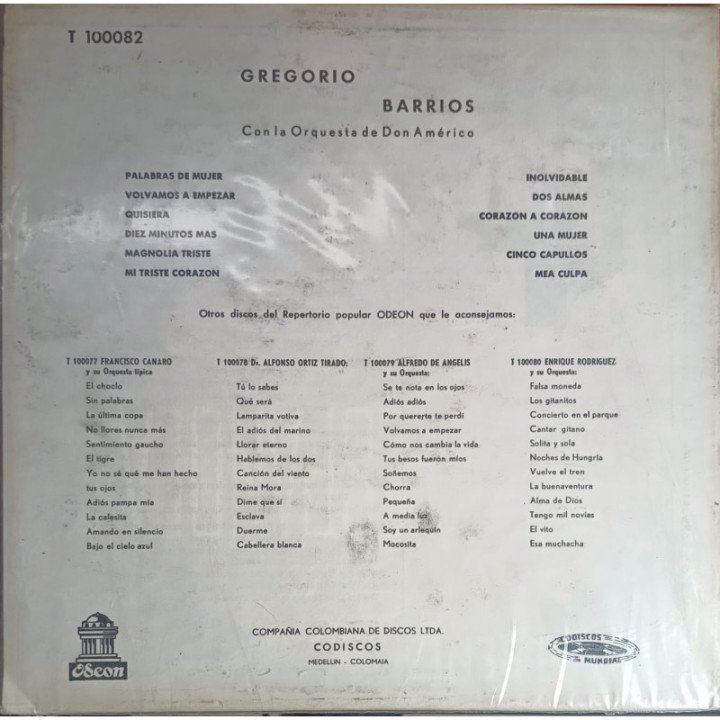 Gregorio Barrios reverso
