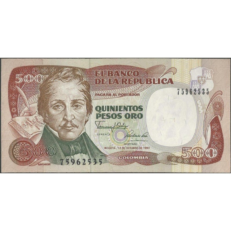Billete de 500 Pesos 12 Oct 1990 BGW405
