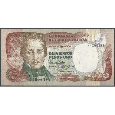 Billete de 500 Pesos 12 Oct 1987 BGW400