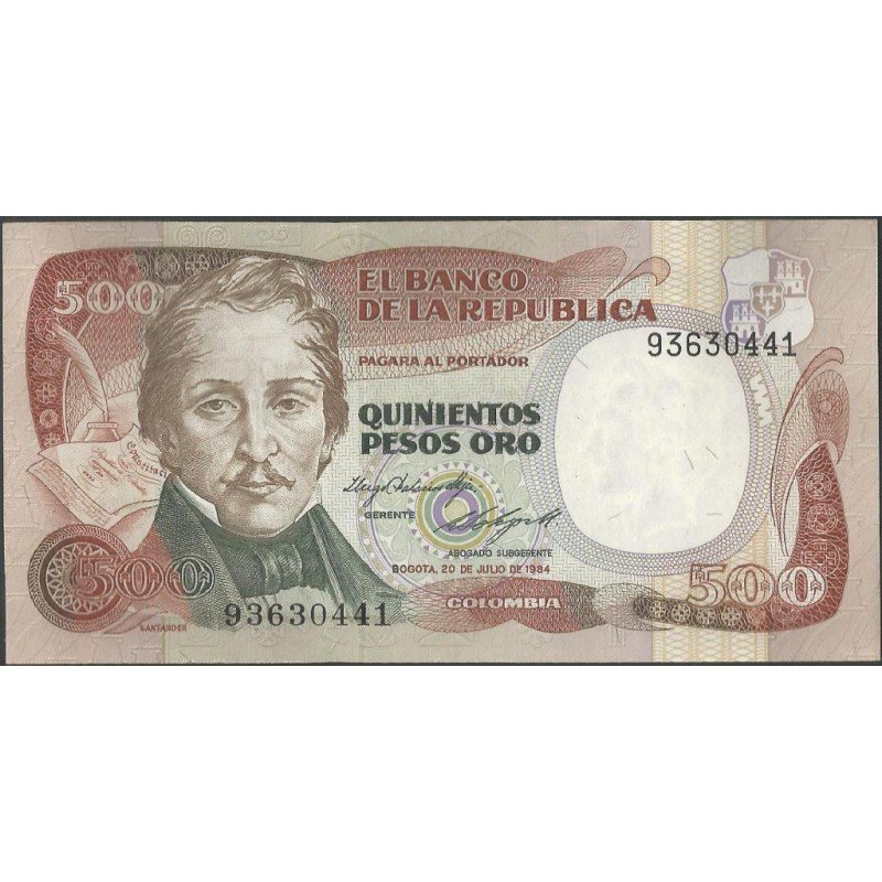 Billete de 500 Pesos 20 Jul 1984 BGW394