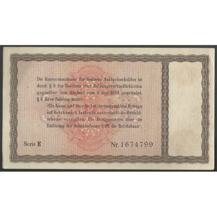 Alemania 3° Reich 10 Reichsmark 1934 P208 reverso